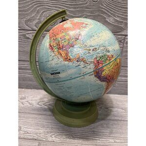 Vintage 70s Replogle World Scholars Series Globe Raised Relief USSR Plastic Base